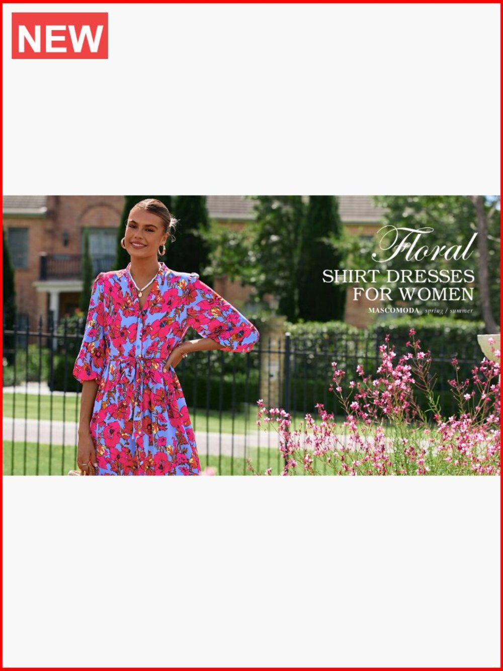 Floral Maxi Dress with V-Neck, Puff Sleeves, Tie Waist, Hidden Pockets - Picture 7 of 7